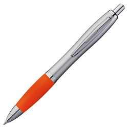 Ручка шарик/автомат "St.Peterburg" 0,7 мм, пласт./метал., серебристый/оранжевый, стерж. синий