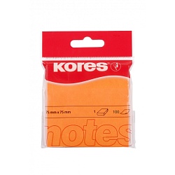 Бумага д/з на кл. осн. 75*75 мм "Kores" 100 л., оранжевый неон