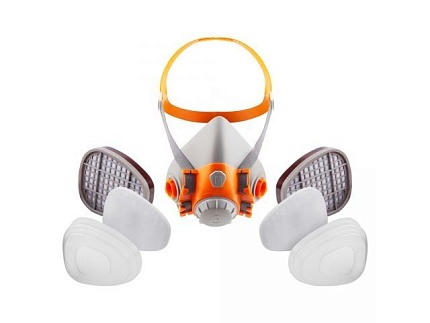 Полумаска 6500 с фильтрами 6510 А1 с предфильтрами и с держателями Jeta Safety (комплект) (р-р М, для защиты дыхания (полумаска, фильтры A1 2шт, предф