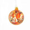 Украшение елочное "Медальон-Снеговики" 7,5*6 см, стекл., упак., разноцветный