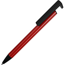 Ручка шарик/автомат "Кипер Металл" метал./пласт., с подставкой, красный/черный, стерж. синий