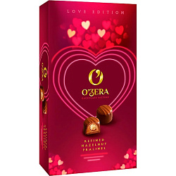 Конфеты шоколадные "O`Zera Love" 230 гр., с ореховой начинкой и цельным фундуком