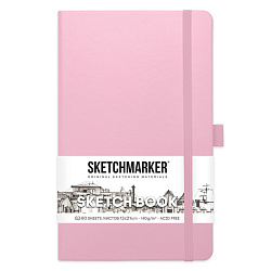 Скетчбук "Sketchmarker" 13*21 см, 140 г/м2, 80 л., розовый