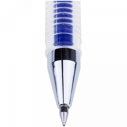Ручка гелевая "Hi-Jell Color", 0,5 мм., прозр., стерж. синий