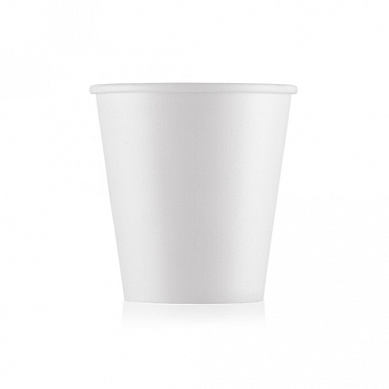 Стакан картонный 250мл, 1сл., 50шт/упак, цв.белый