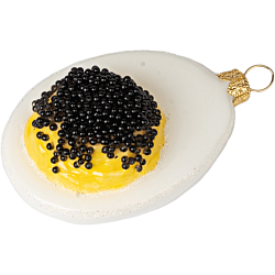 Украшение елочное "Deviled Egg with Caviar" 6,5 см, стекло, ассорти