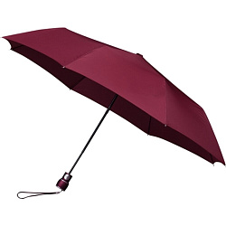 Зонт складной п/автомат. 100 см, ручка прорезин. "LGF-360" ветрозащитный, 3-х секционный, в чехле, бордовый