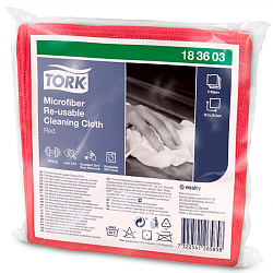 Салфетка из микроволокна TORK 30,5*30,5 см, красный, 6 шт/упак