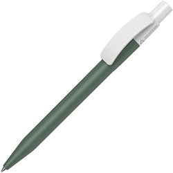 Ручка шарик/автомат "Pixel MATT CB RE" 1,0 мм, пласт. перераб., матов., т.-зеленый/белый, стерж. синий