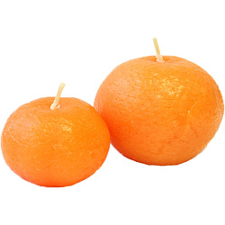 Свеча декоративная "Мандарин маленький" 3*5 см, ароматизированная, оранжевый