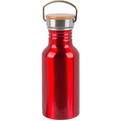 Бутылка д/воды 550 мл. "Eco Transit" метал./бамбук., красный