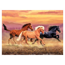 Набор для творчества, 28*39 см "Бегущие лошади", картины по номерам
