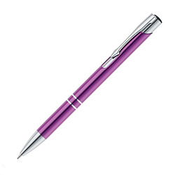 Ручка шарик/автомат "Beta BK" 0,7 мм, метал., пурпурный/серебристый, стерж. черный