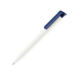 Ручка шарик/автомат "Super Hit Polished Basic" 1,0 мм, пласт., глянц., белый/т.-синий, стерж. синий