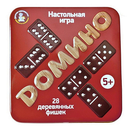 Игра настольная "Домино" в металлической коробке