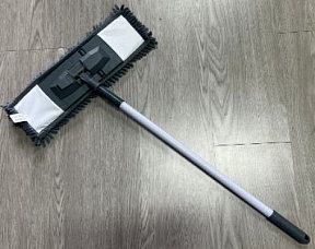 Швабра для пола с насадкой из шенилла, серая, PERFECTO LINEA