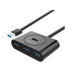 комп. USB HUB UGREEN USB 3.0 Hub 1m CR113 (Black) (20291)