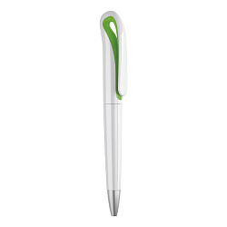 Ручка шарик/автомат "Whiteswan" 0,7 мм, пласт., глянц., белый/зеленый, стерж. синий