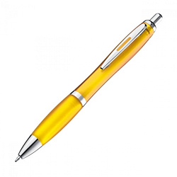 Ручка шарик/автомат "Moscow" 0,7 мм, пласт./метал., желтый, стерж. синий