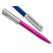 Ручка шарик/автомат "Bright Gum" 1,0 мм, метал., софт., т.-синий/серебристый, стерж. синий