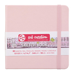 Скетчбук "Art Creation" 12*12 см, 140г/м2, 80л. розовый пастельный