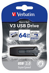 Карта памяти USB Flash 3.2 64 Gb "V3 Store 'N' Go" пласт., черный/серый (Скорость чтения: до 80 МБ/с)