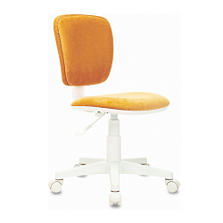 Кресло детское Бюрократ CH-W204NX ткань, оранжевый, крестов. пластик, корпус белый