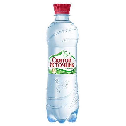 Вода питьевая "Святой Источник" газир., 0,5 л., пласт. бутылка