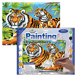 Набор для творчества, 28*39 см "Тигр с тигрятами", картины по номерам