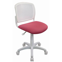 Кресло детское Бюрократ CH-W296NX ткань, белый/розовый, крестов. пластик, корпус белый