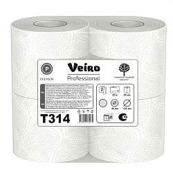 Бумага туалетная  Veiro Professional Premium в рулонах, 4 рул, 20м, 2 слоя