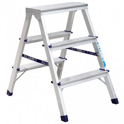Лестница-стремянка алюминиевая двухсторонняя 7203