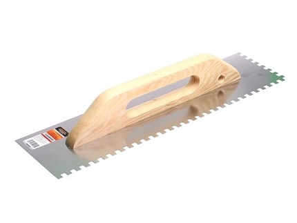 Гладилка швейц.нерж.с дер.ручкой 126х480мм зуб 6x6мм STARTUL MASTER (ST1056-06) (для нанесения клея плиточного, клея для блоков, гребенка)