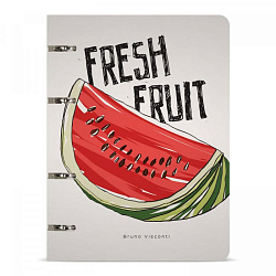 Тетрадь А5 80 л., лин. "Fresh & Fruity" на кольцах, обл. пластик, разноцв.