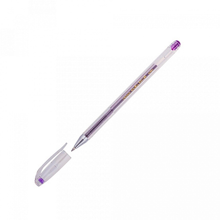 Ручка гелевая "Hi-Jell Color", 0,5 мм., прозр., стерж. красный