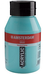 Краски акриловые "Amsterdam" 661 бирюзовая, 1000 мл., банка