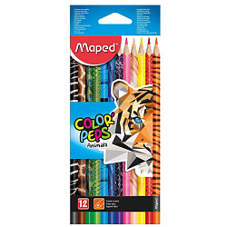 Цв. карандаши 12 шт. "Color' Peps Animal" -30