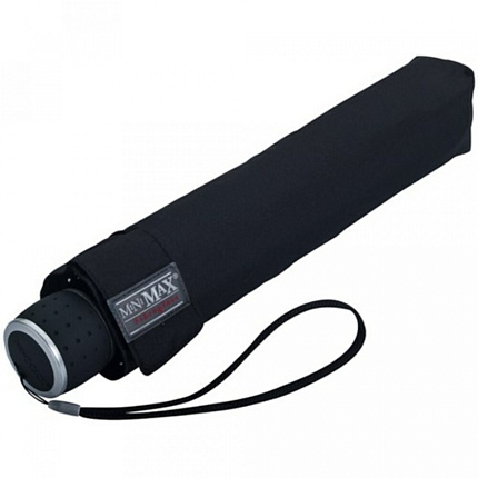 Зонт складной п/автомат. 100 см, ручка прорезин. "LGF-360" ветрозащитный, 3-х секционный, в чехле, черный