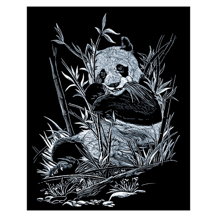 Набор для творчества "Панда", гравюра, серебряная фольга