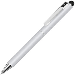 Ручка шарик/автомат "Straight Si Touch" 0,7 мм, метал., со стилусом, св.-серый/серебристый, стерж. синий