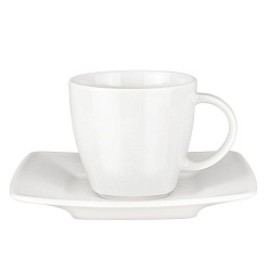 Чашка с блюдцем, фарфор. "Maxim Espresso Set" упак., белый