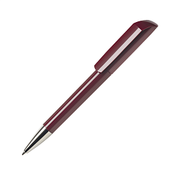 Ручка шарик/автомат "Flow C CR" 1,0 мм, пласт., глянц., бордовый/серебристый, стерж. синий