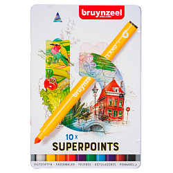 Маркер худ. "Bruynzeel Super Point" набор 10 шт.