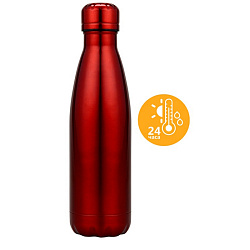 Бутылка д/воды 500 мл. "Актив" метал., термическая, упак., красный
