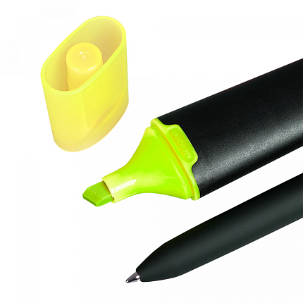 Набор ручка шарик/автомат+маркер "Flow Pure GOM KF+Liqeo Highlighte" черный/желтый, карт. футляр