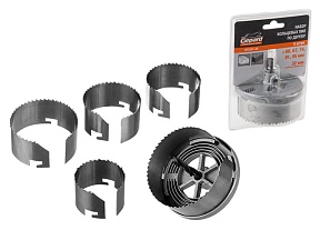 Набор кольцевых пил по дереву 60-95мм 5 предметов GEPARD (GP2201-05)