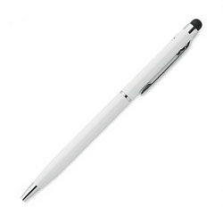 Ручка шарик/автомат "Neilo Clean" 1,0 мм, антибактер. метал., глянц., со стилусом, белый, стерж. синий