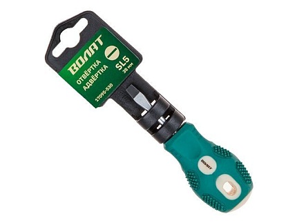 Отвертка ""-"" 5,0х 38мм SL ВОЛАТ (шлицевая Slotted, двухкомп. рукоятка Anti-Slip)