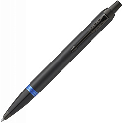 Ручка шарик/автомат "IM Vibrant Rings K315 Marine Blue PVD" 1 мм, метал., подарочн. упак., черный/синий, стерж. синий