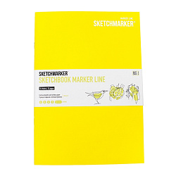 Скетчбук "Sketchmarker marker line", 17.6*25 см ,160г/м2, 16л., лимонный